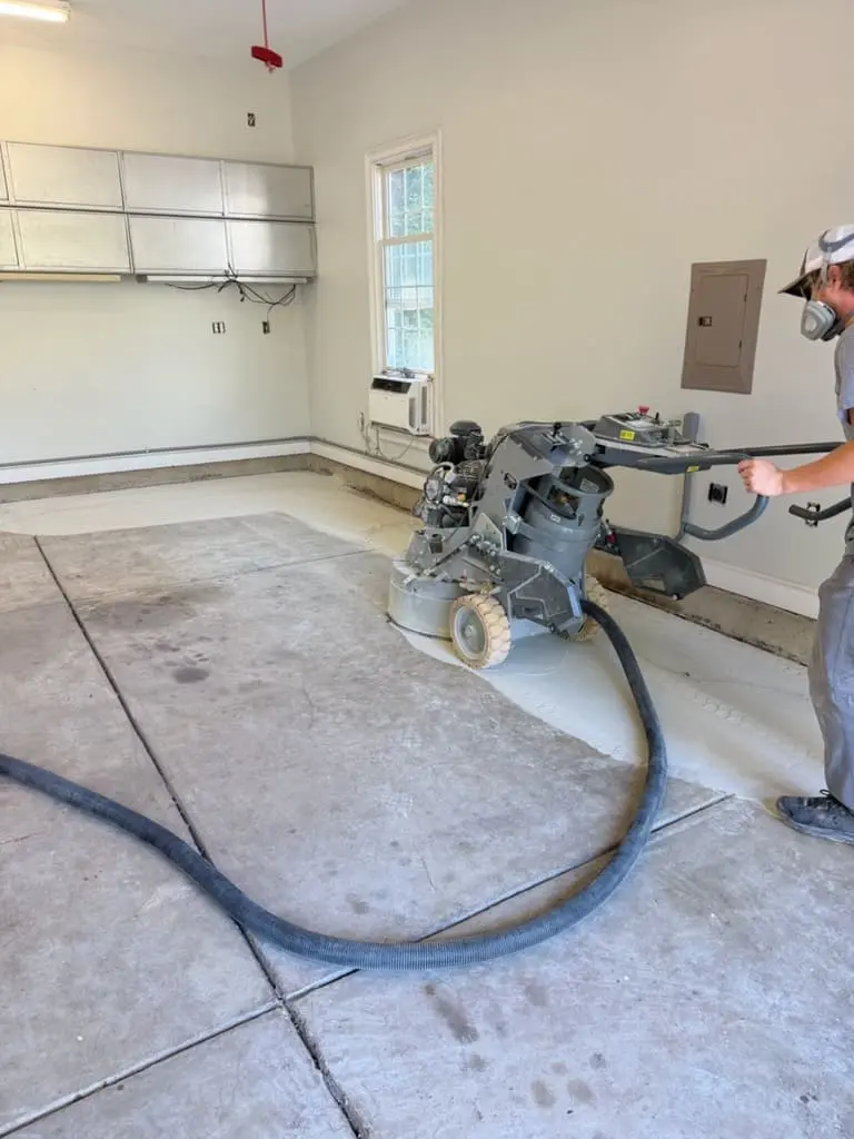 Concrete coating preparation process